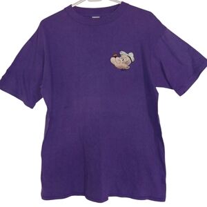 Vintage Popeye Purple T-Shirt with Cartoon Design 1 Stitch Sleeve NO SZ TAG